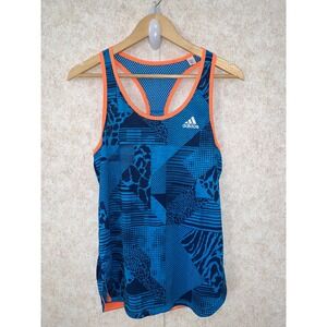 Adidas Climalite Racerback Tank Top Blue Orange Geometric Animal Print D88701
